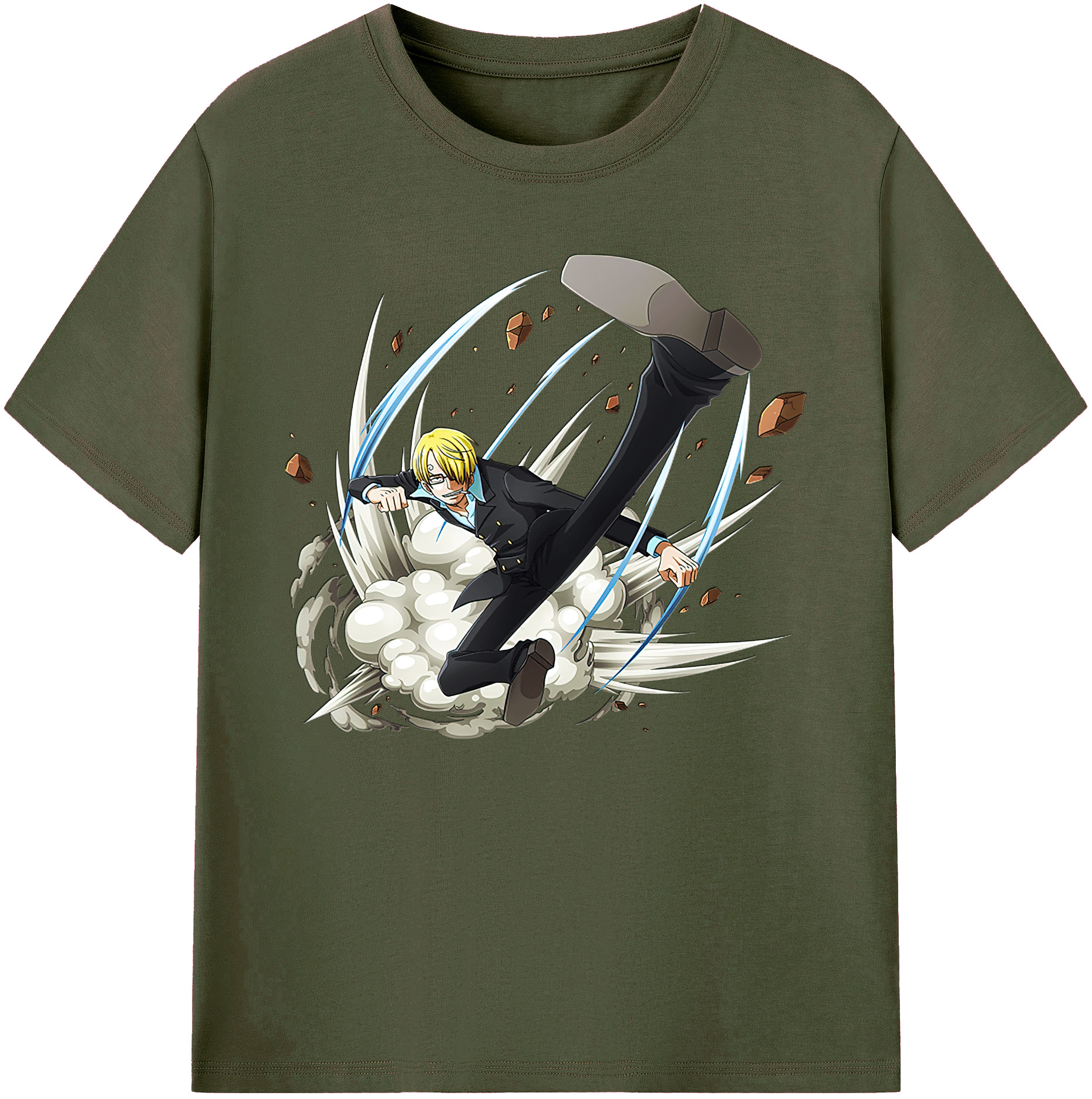 （画像用） ワンピース サンジ ONE PIECE Sanji 綿100％ メンズ半袖Tシャツ｜肌触りやわらか＆通気性